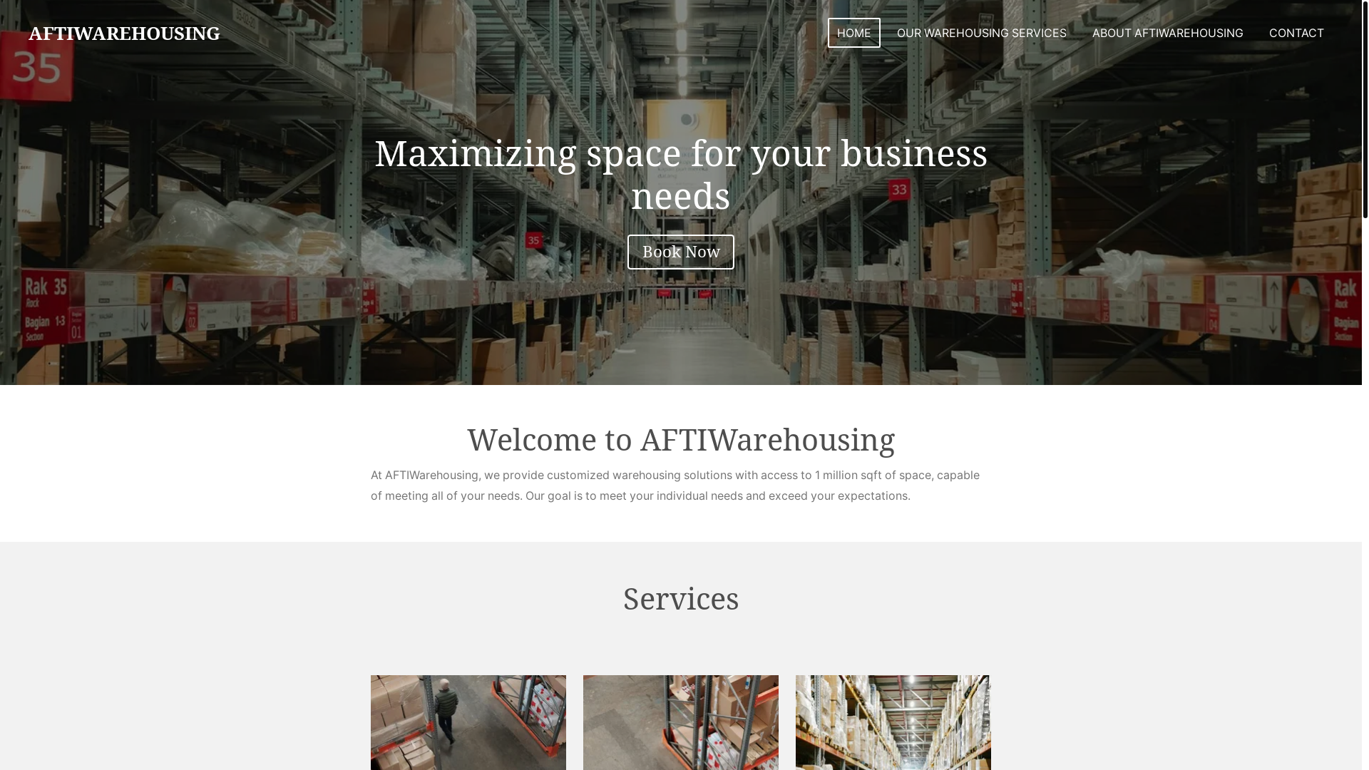 website screenshot of https://aftiwarehousing.com/
