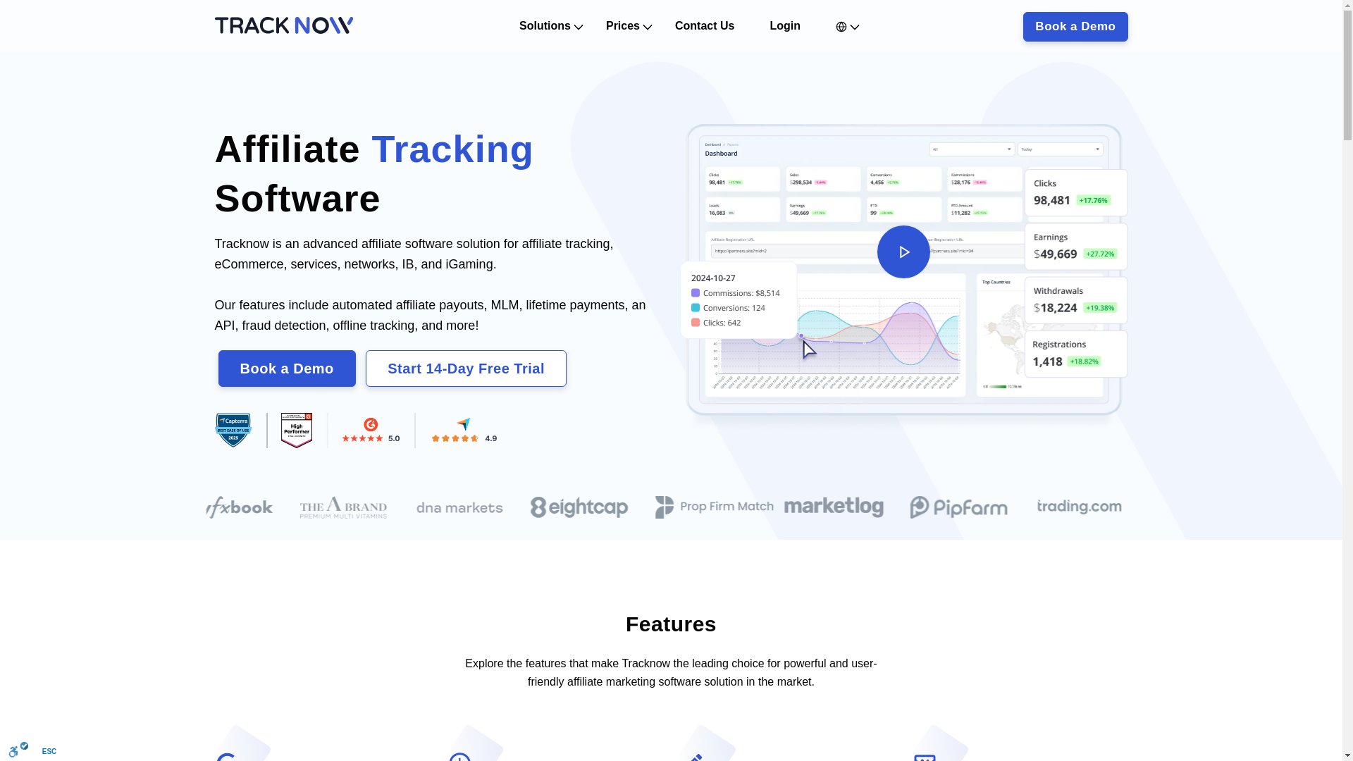 website screenshot of https://tracknow-contactflow.com/
