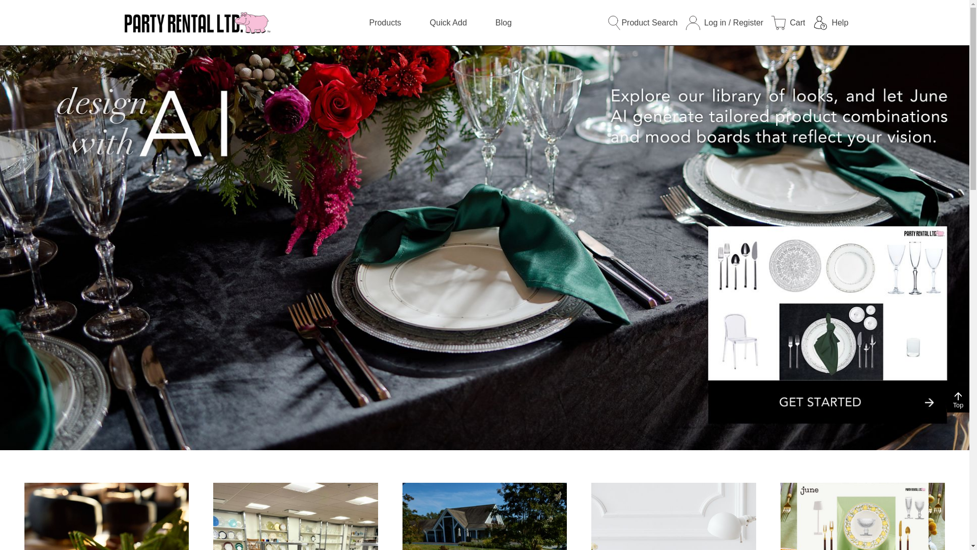 website screenshot of https://www.partyrentalltd.com/