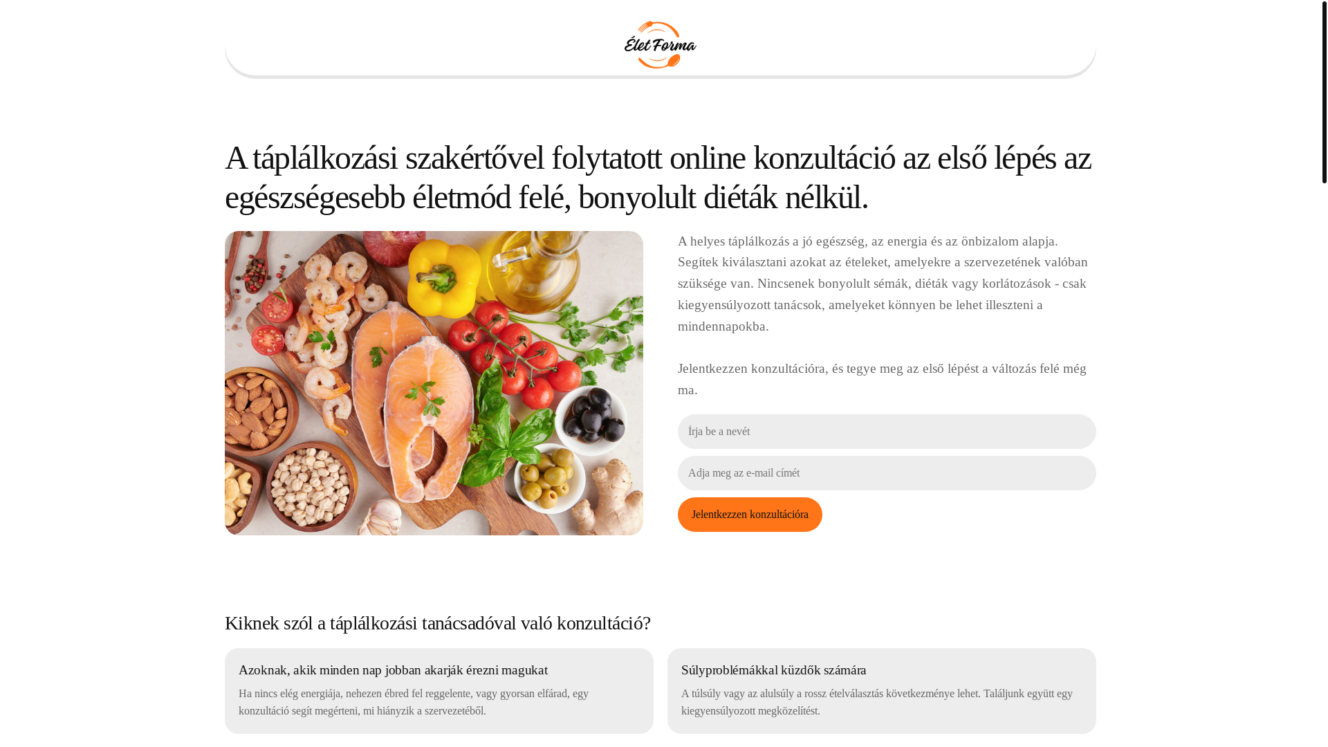 website screenshot of https://eletformazone.com/