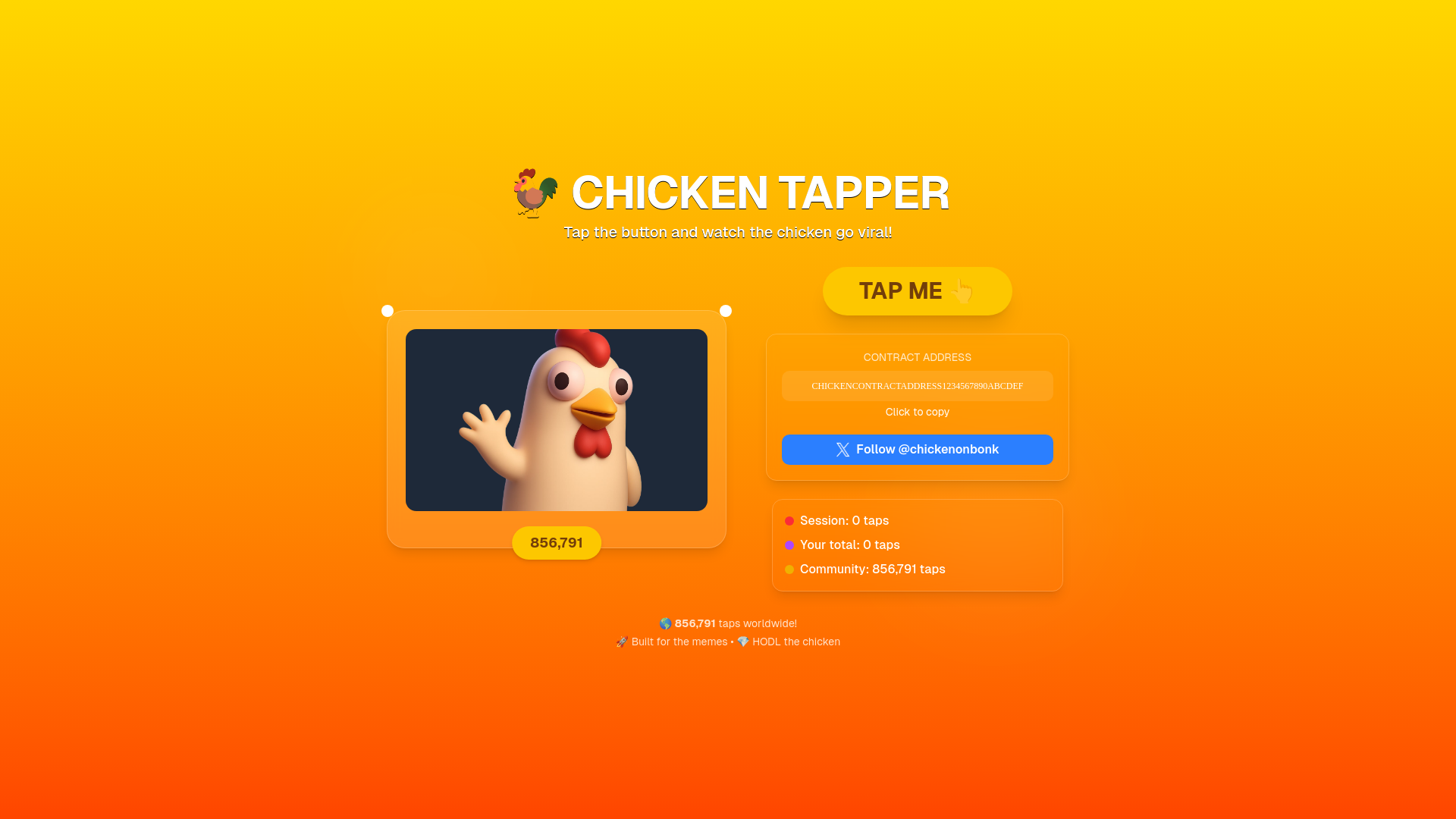 website screenshot of https://chickenonbonk.xyz/
