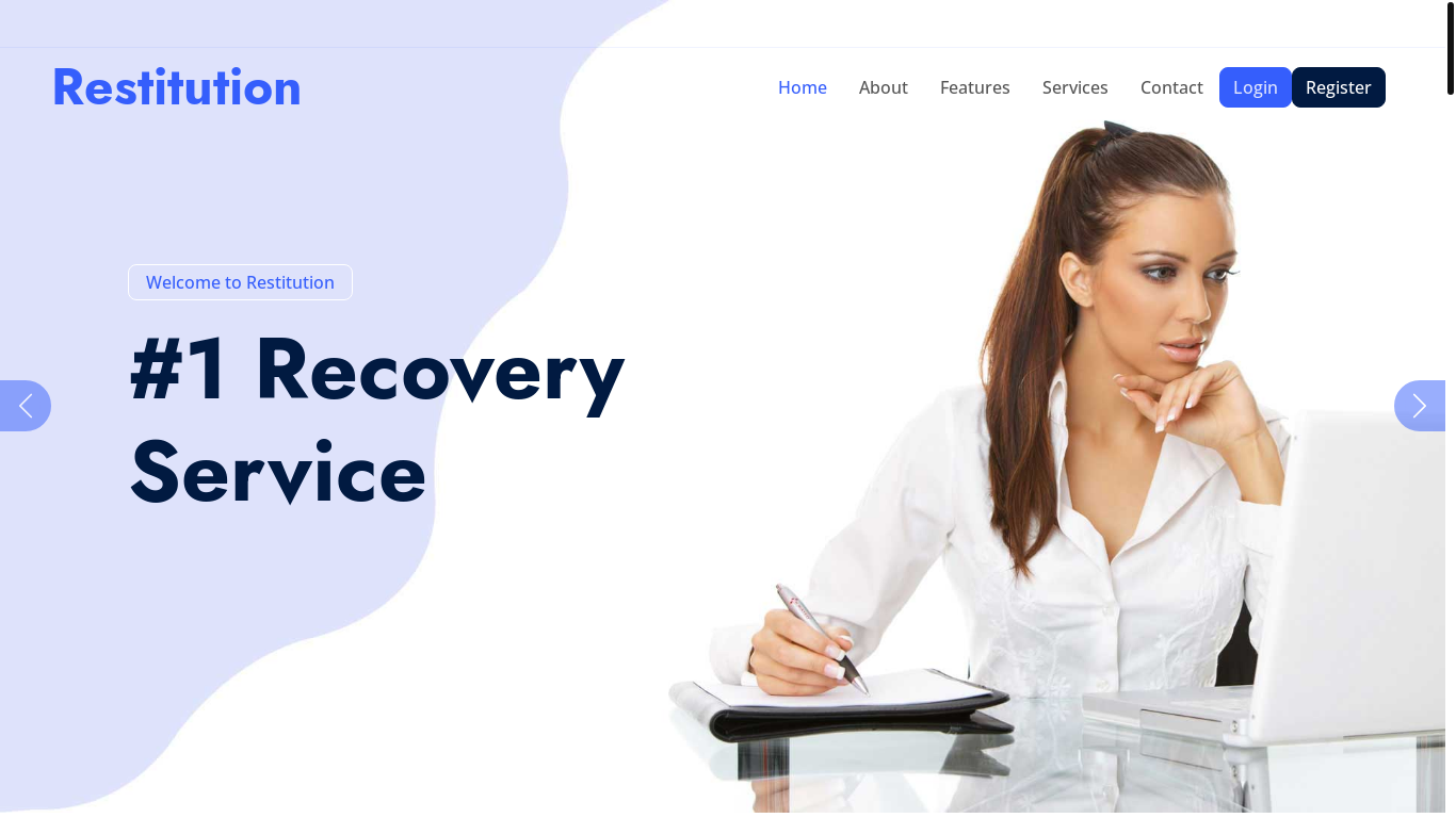 website screenshot of https://restitution.info/