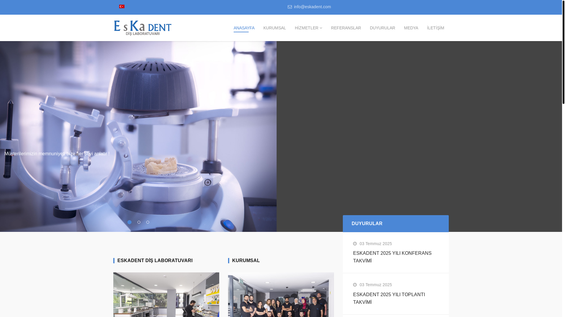 website screenshot of https://eskadentmarmaris.com.tr/
