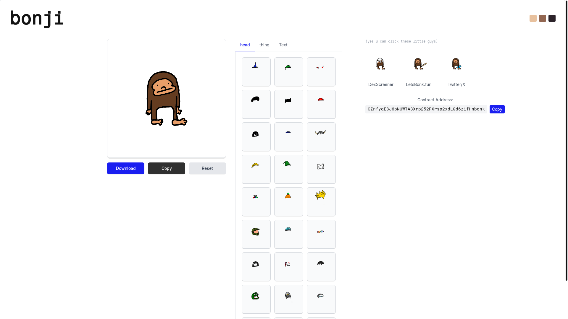 website screenshot of https://bonjionbonk.xyz/