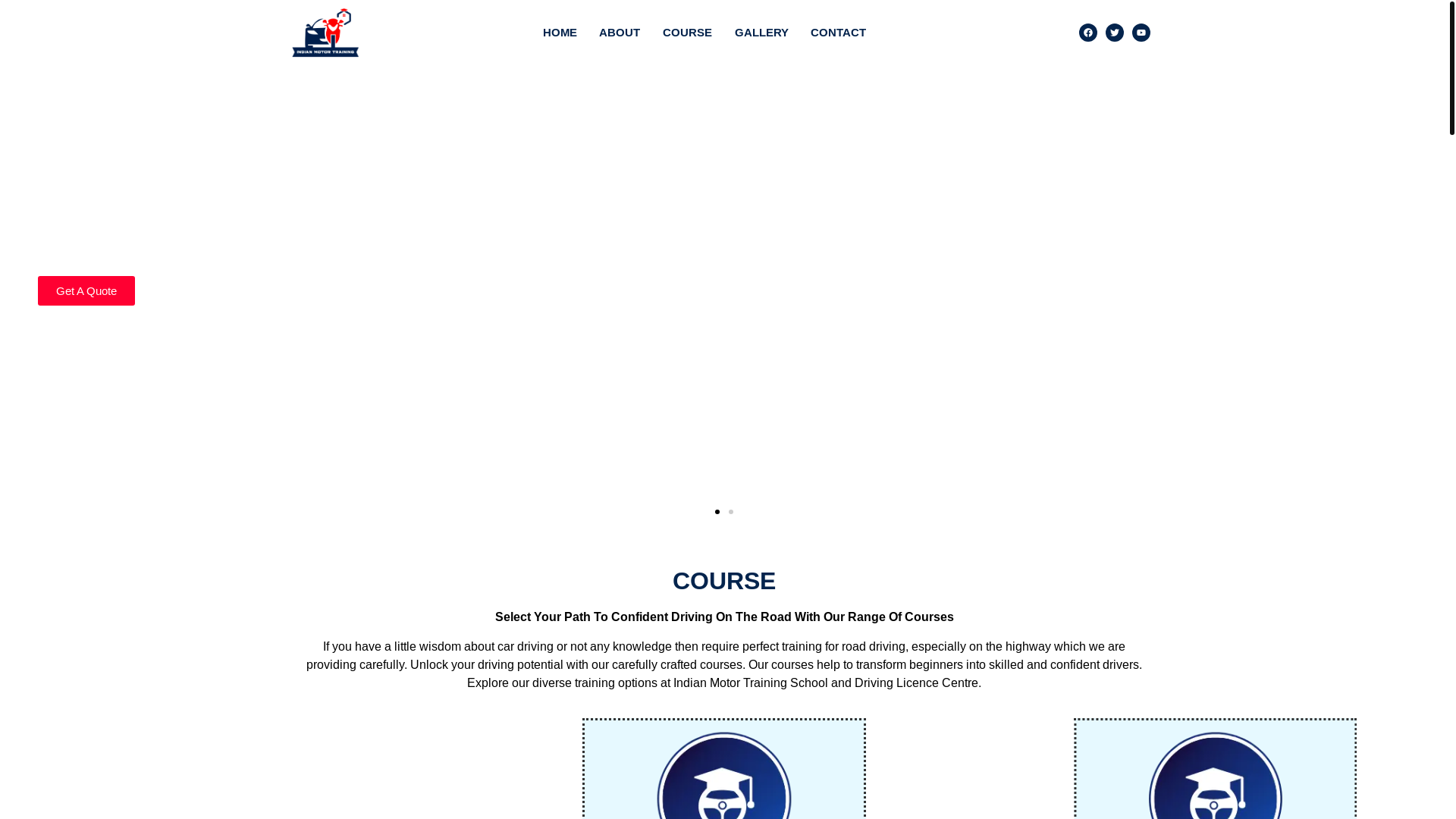 website screenshot of https://ritikadrivingschool.in/