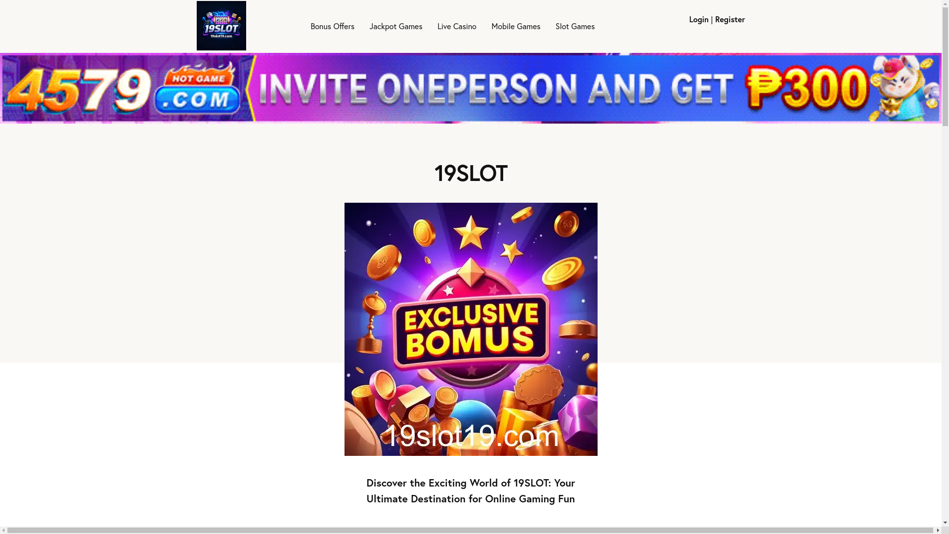 website screenshot of https://19slot19.com/