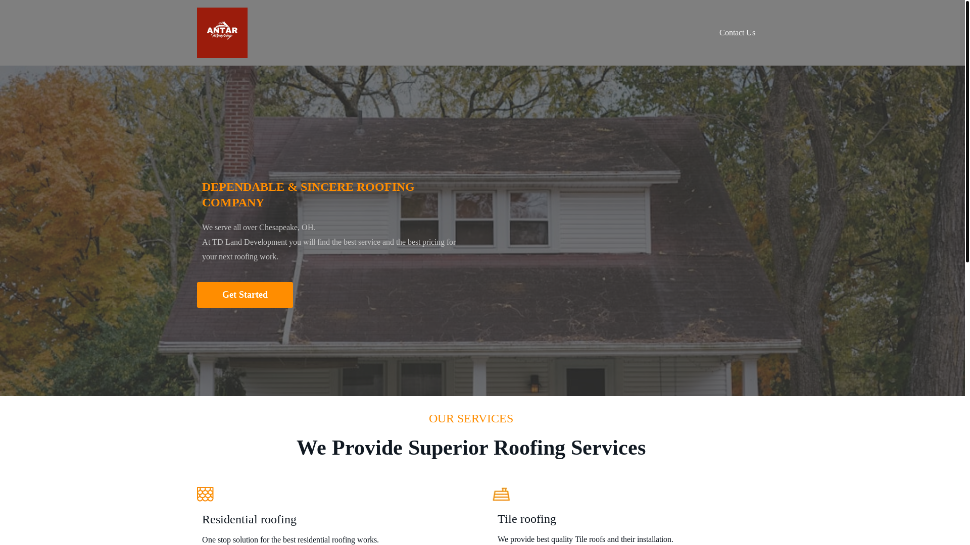 website screenshot of https://antarroofing.com/