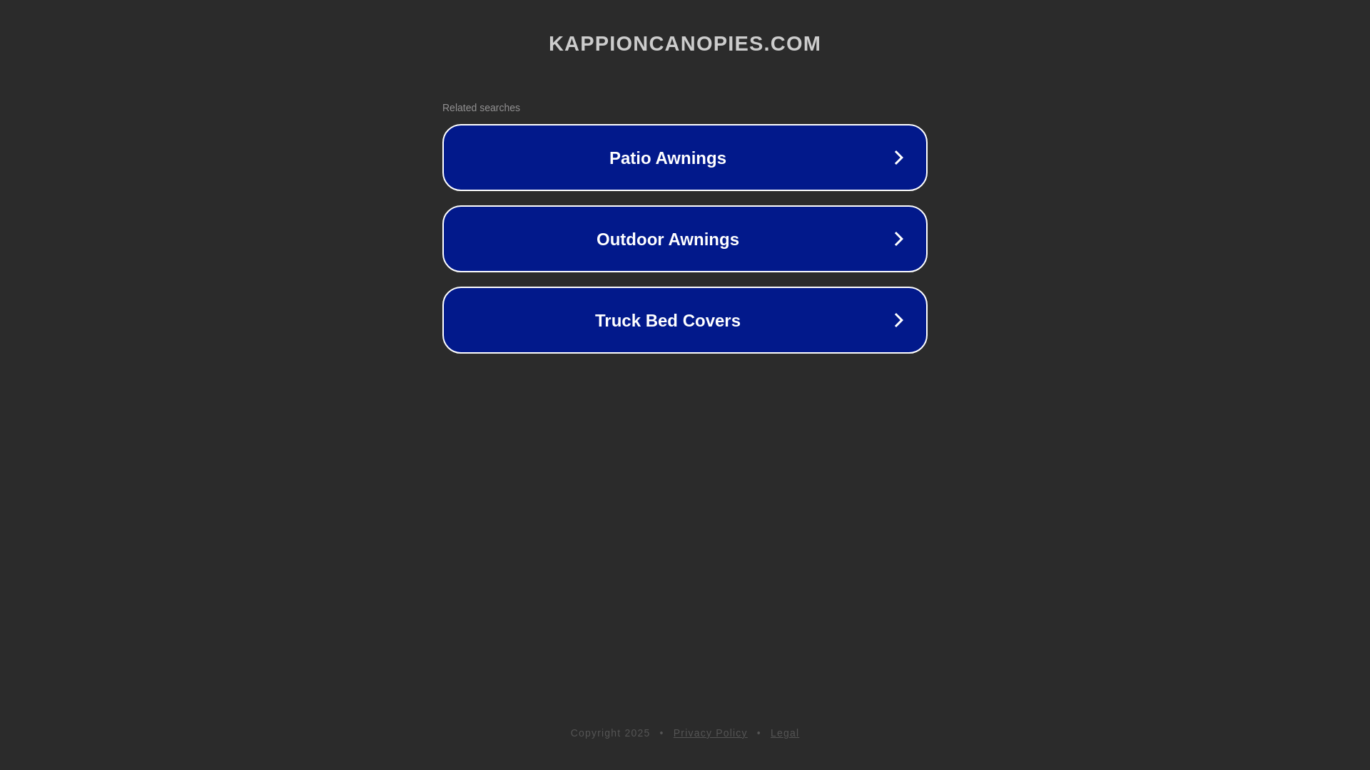 website screenshot of https://kappioncanopies.com/