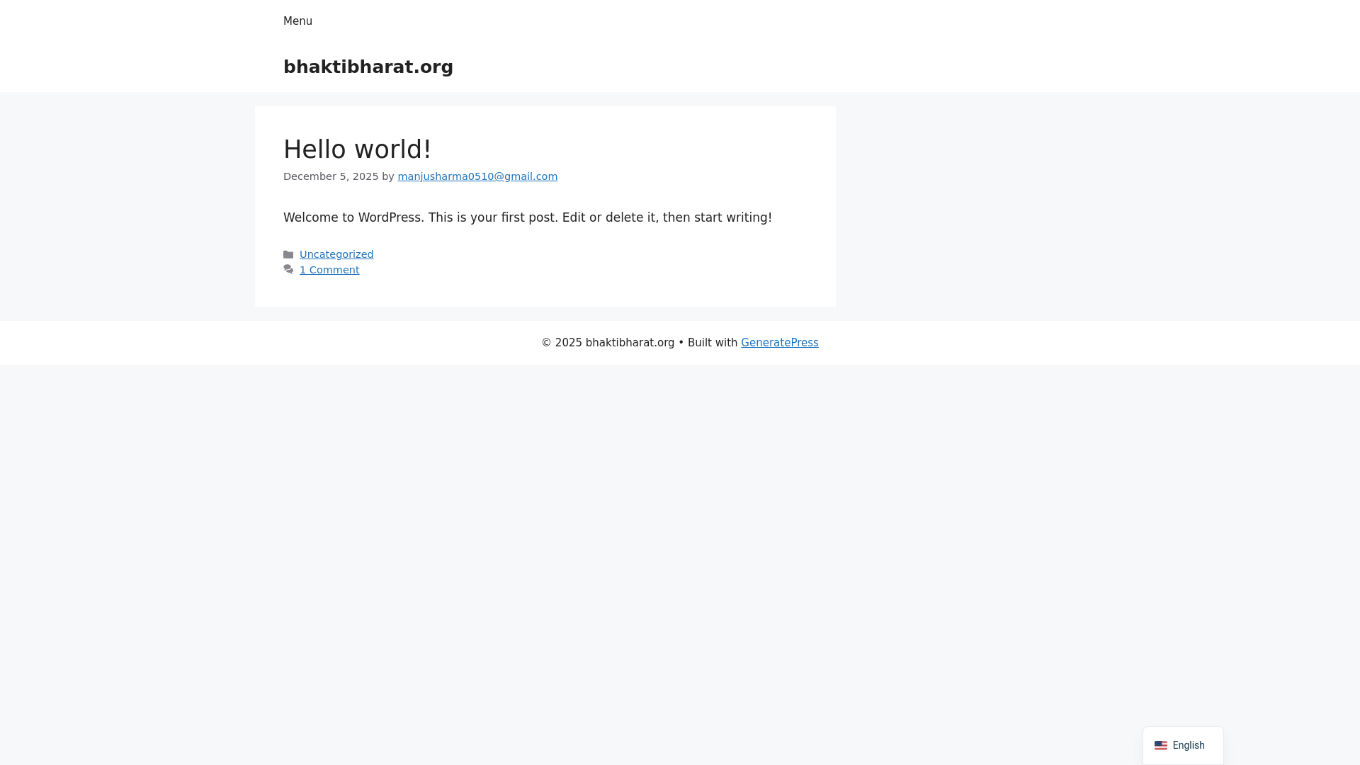 website screenshot of https://bhaktibharat.org/