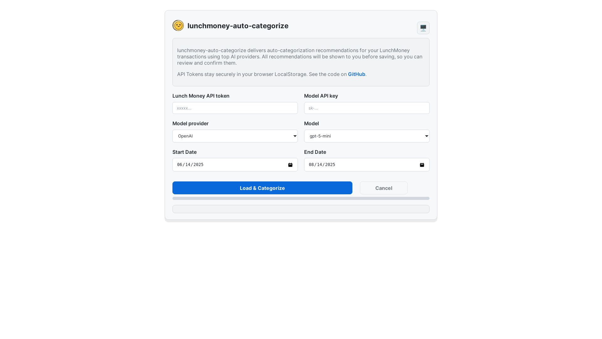 website screenshot of https://lunchmoney-auto-categorize.pages.dev/