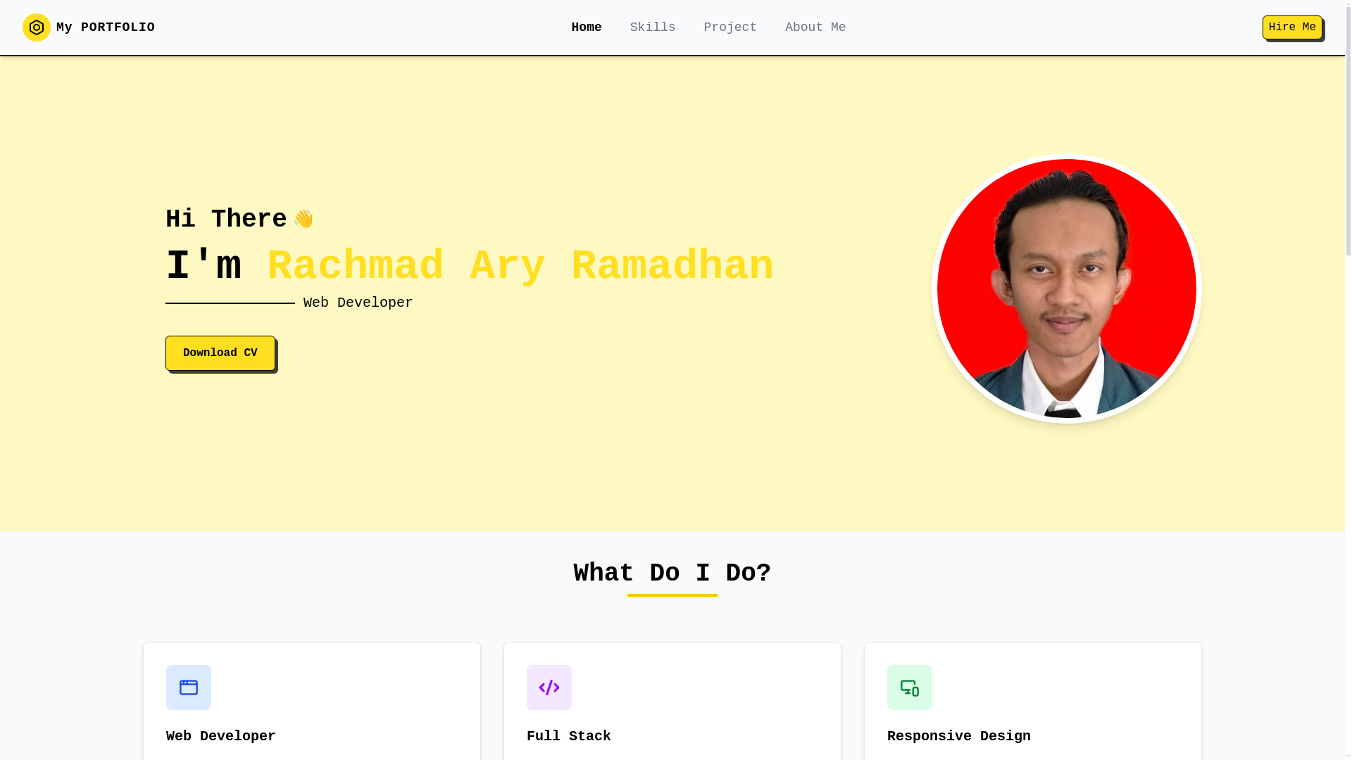 website screenshot of https://rachary.pages.dev/