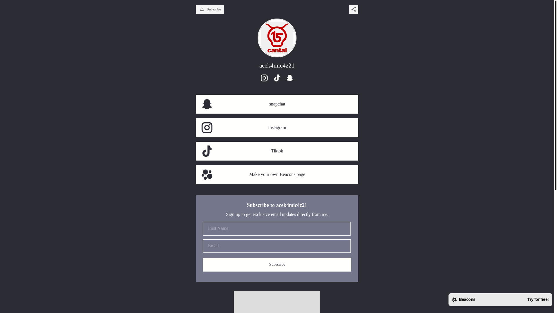website screenshot of https://acek4mic4z21.com/
