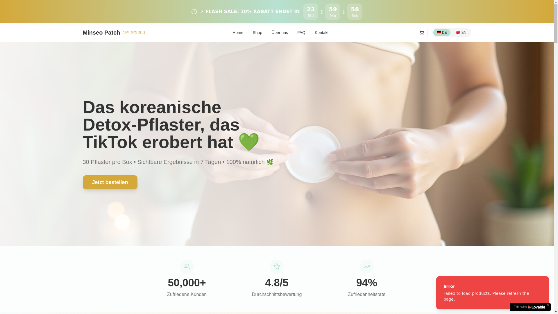 website screenshot of https://minseopatch.de/