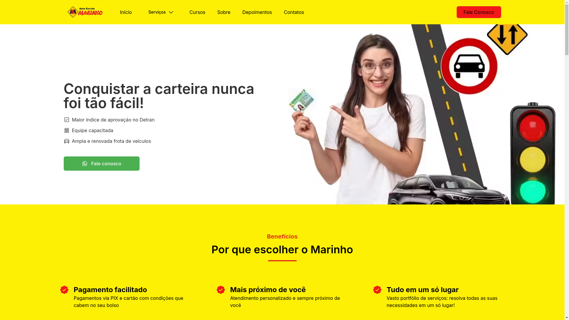 website screenshot of https://cfcabmarinho.com.br/