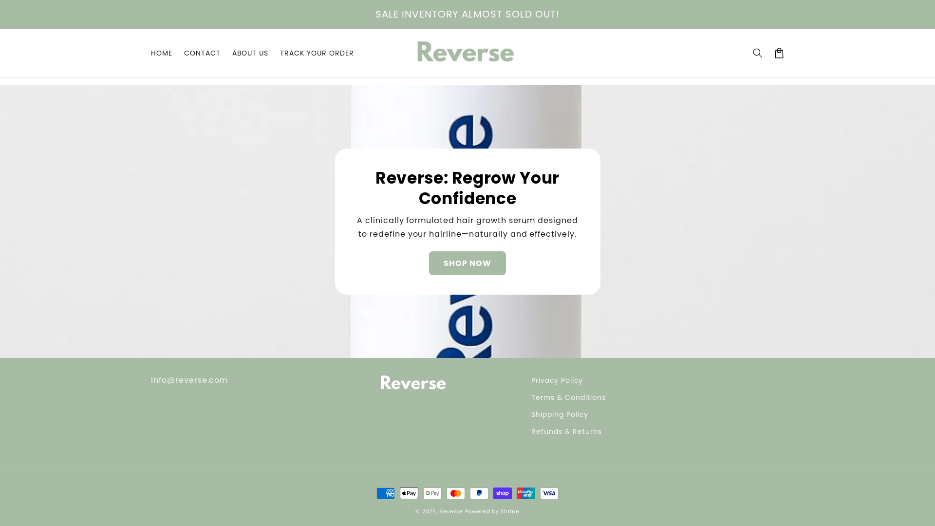 website screenshot of https://reversehairco.com/