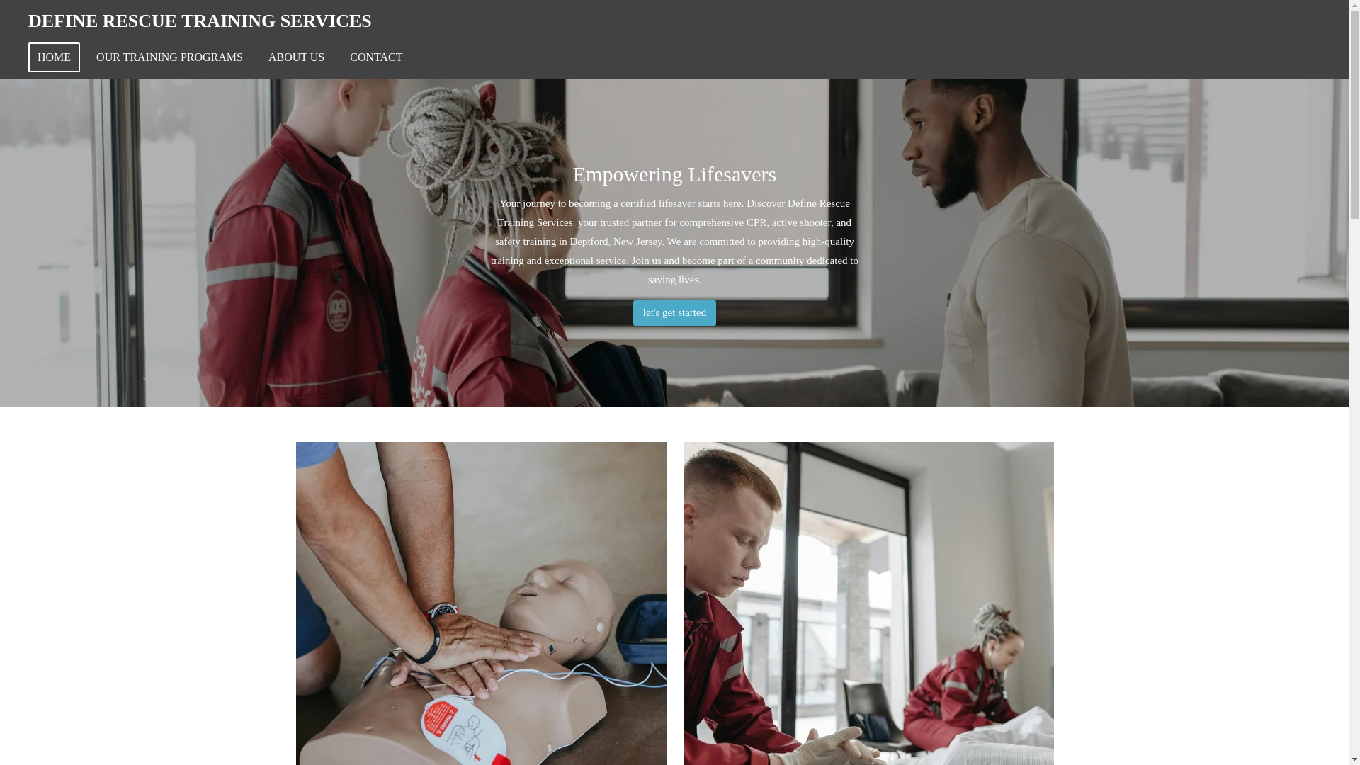 website screenshot of https://definerescuetrainingservices.com/