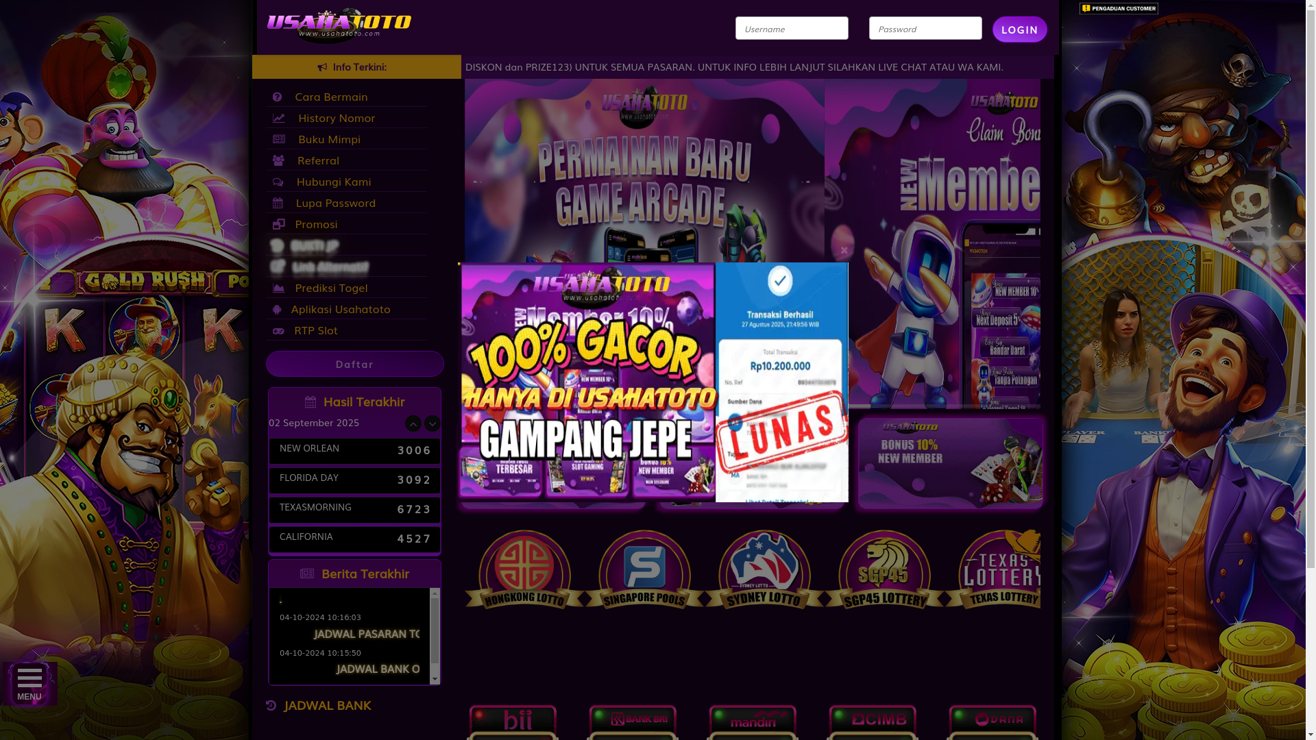 website screenshot of https://usahatoto-money.com/
