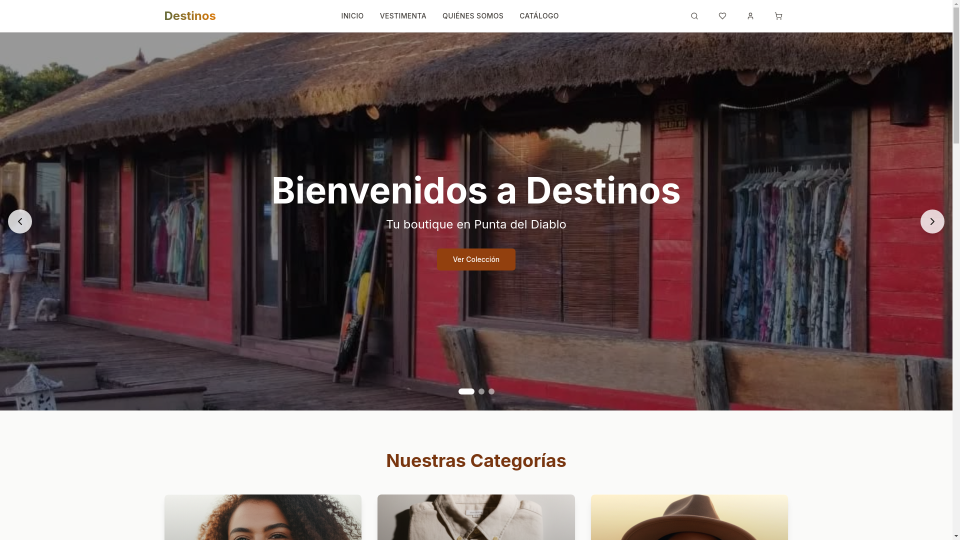 website screenshot of https://destinostienda.com/