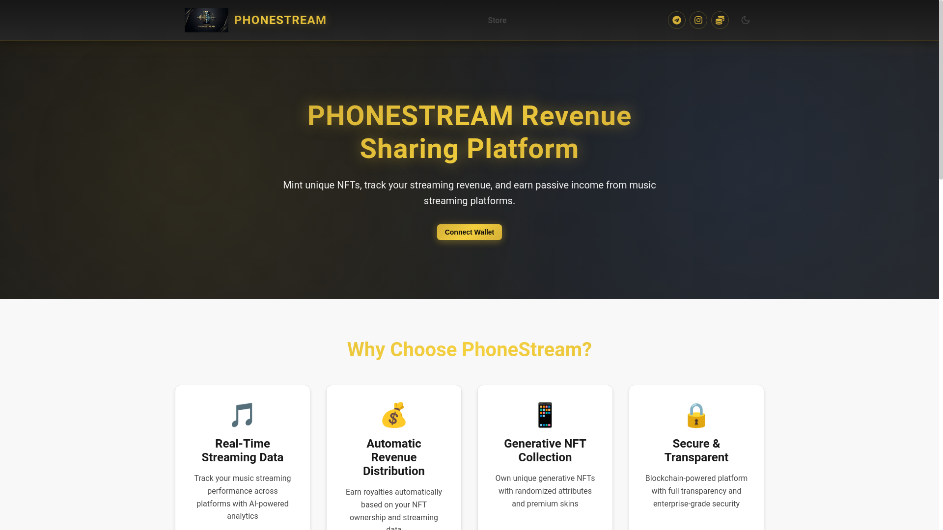 website screenshot of https://phonestream.online/