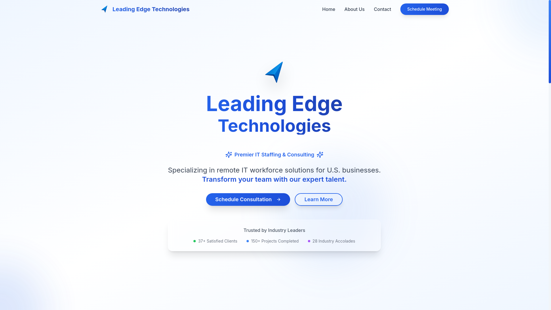 website screenshot of https://leading-edge-5fd.pages.dev/