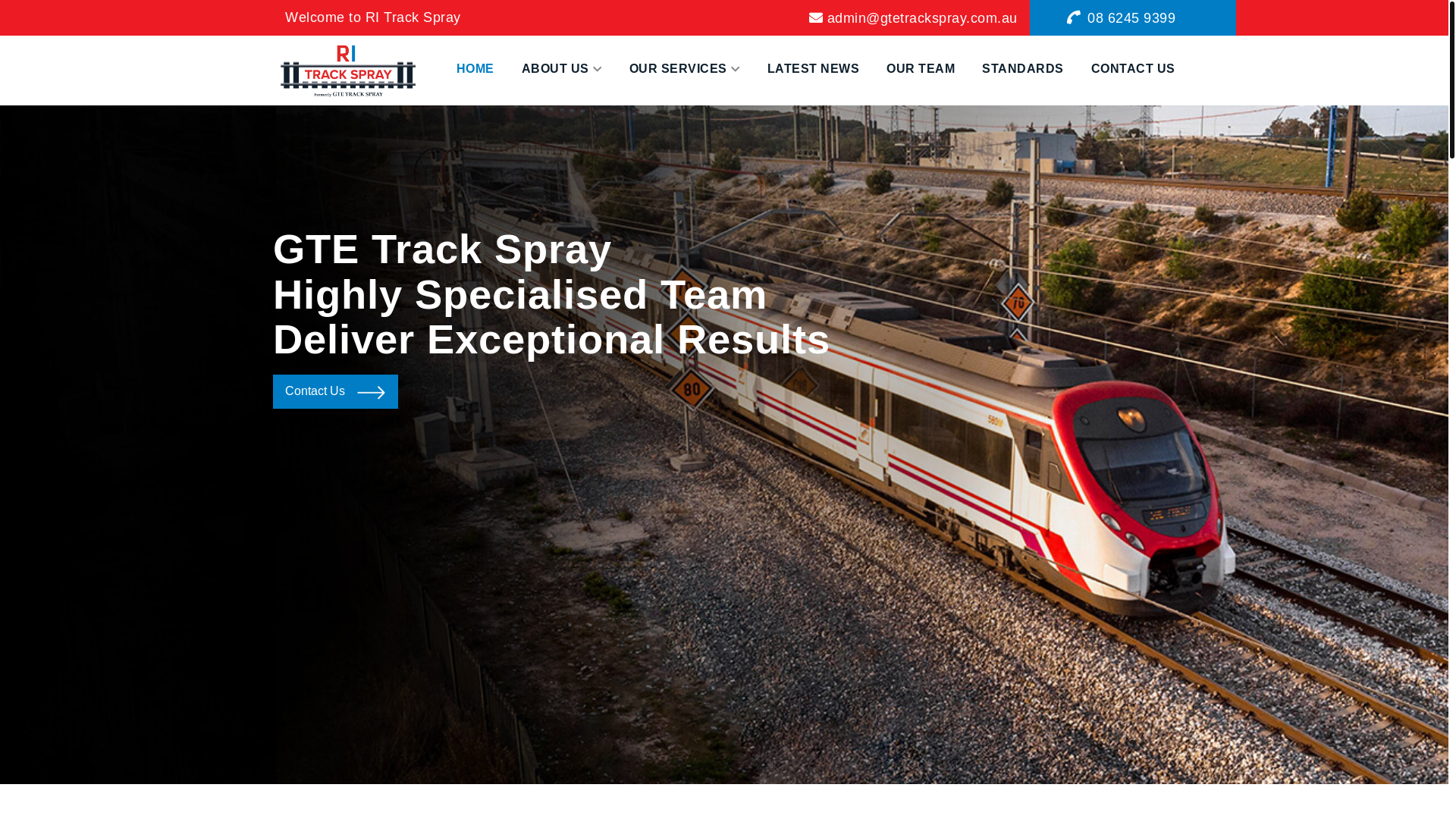 website screenshot of https://ritrackspray.com.au/