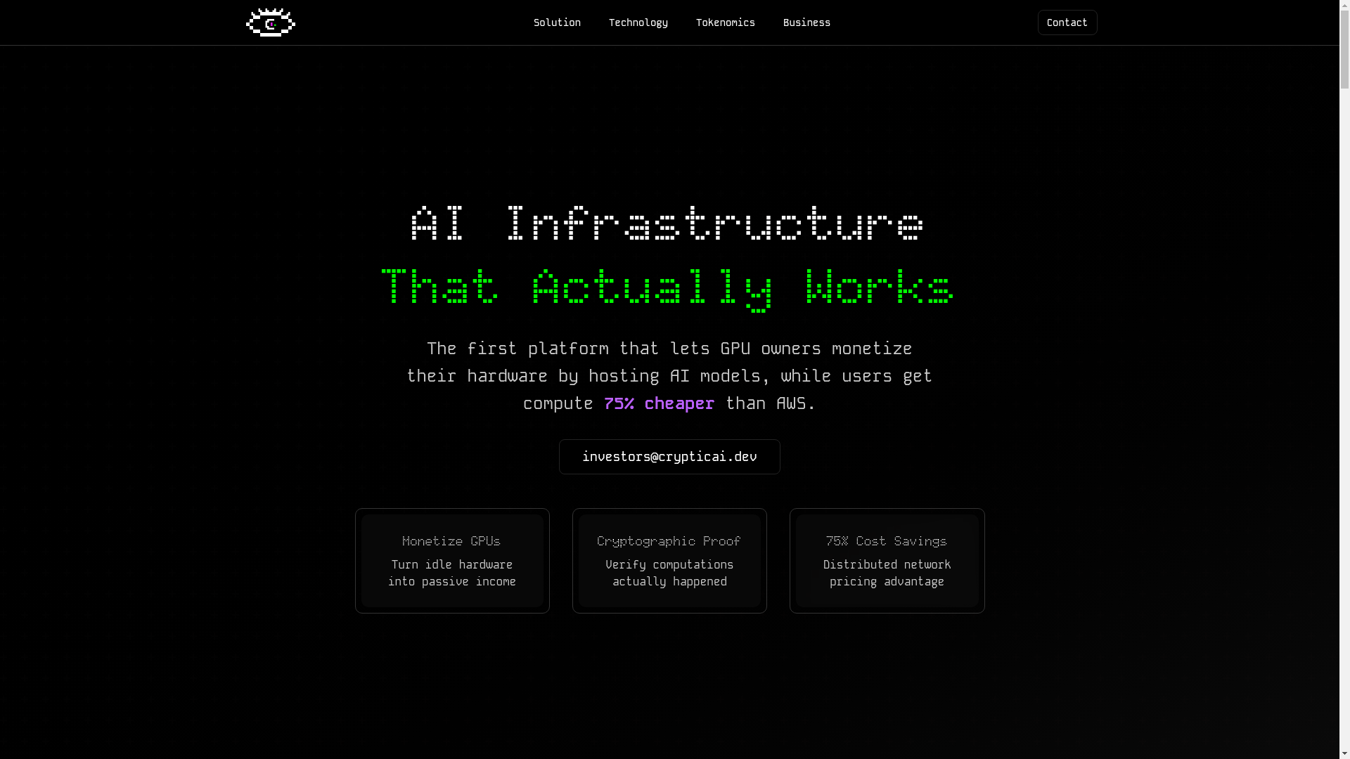 website screenshot of https://crypticai.dev/