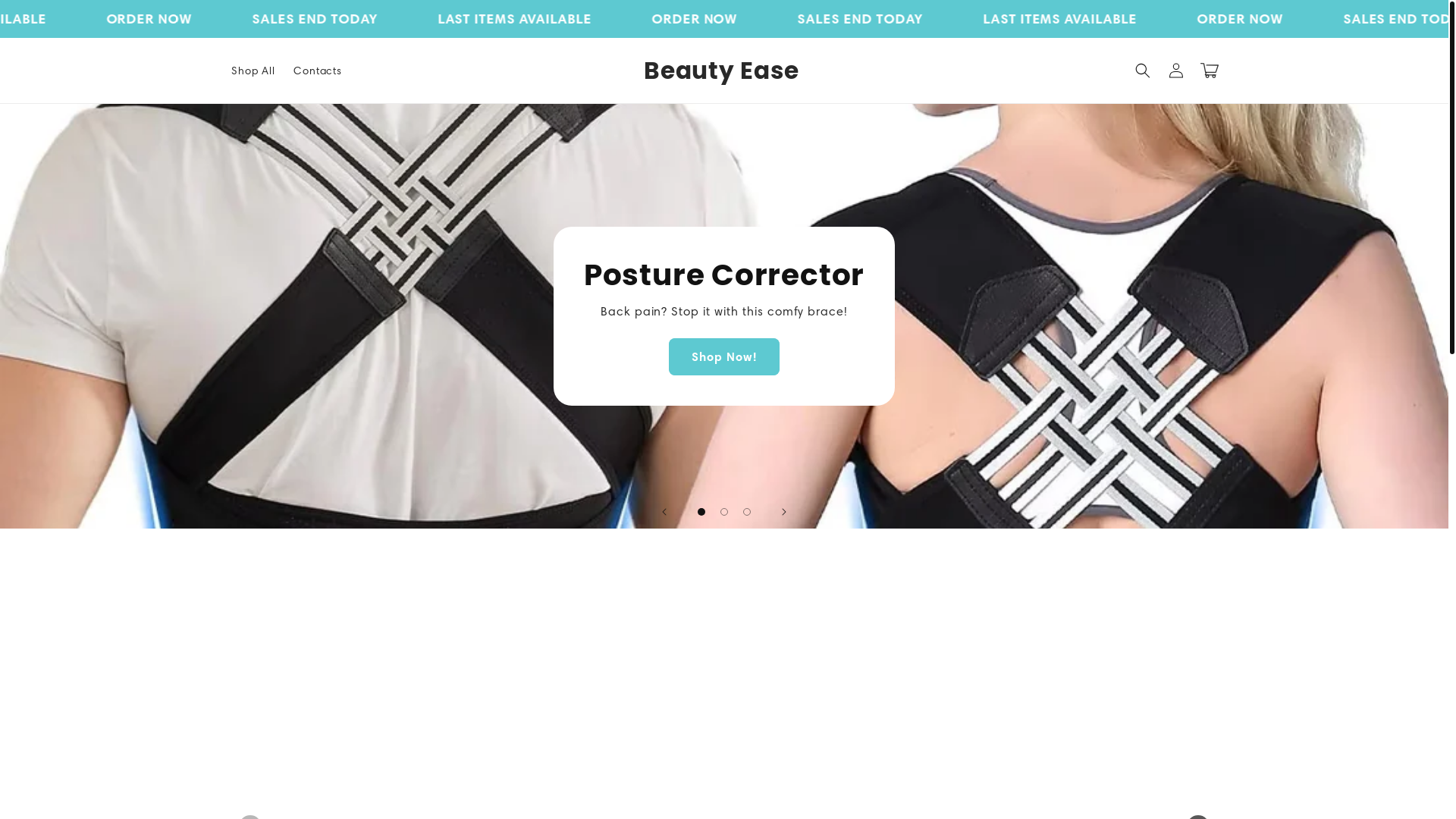 website screenshot of https://beautyease.store/