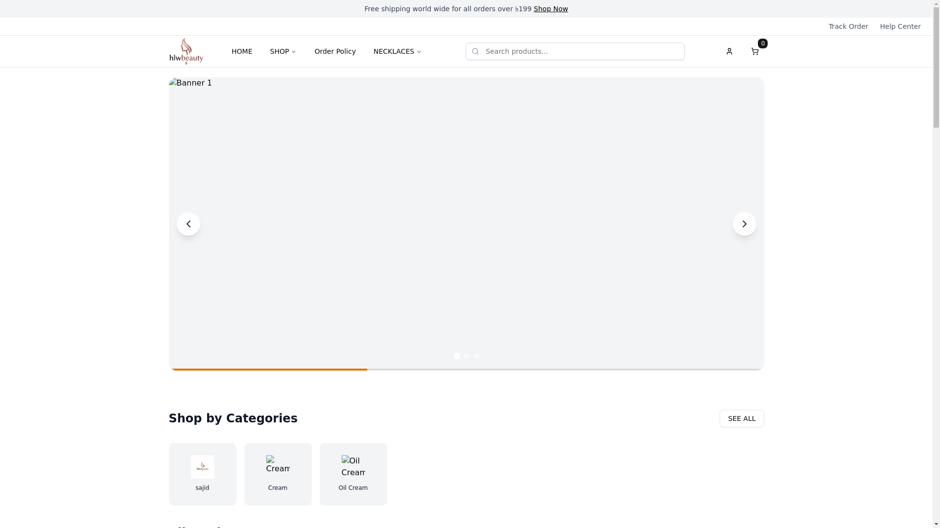 website screenshot of https://hlwbeauty.com/