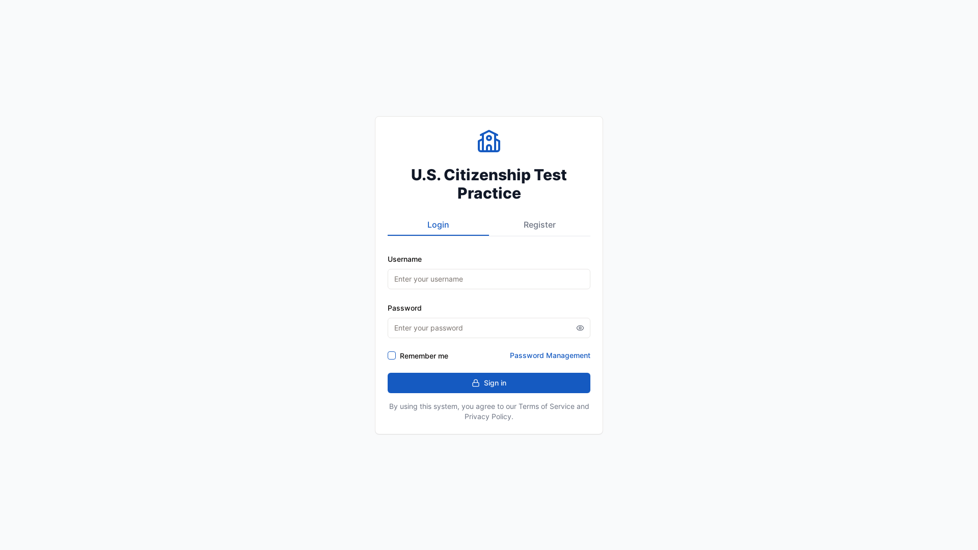 website screenshot of https://us-citizentest.com/