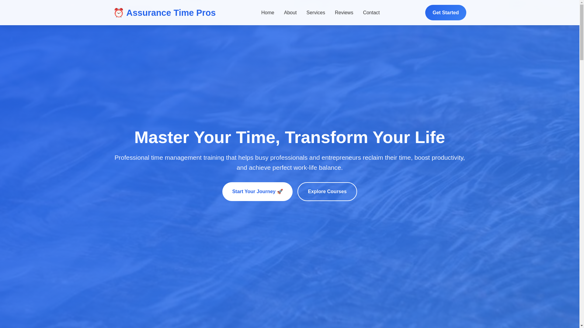 website screenshot of https://assurancetimepros.courses/