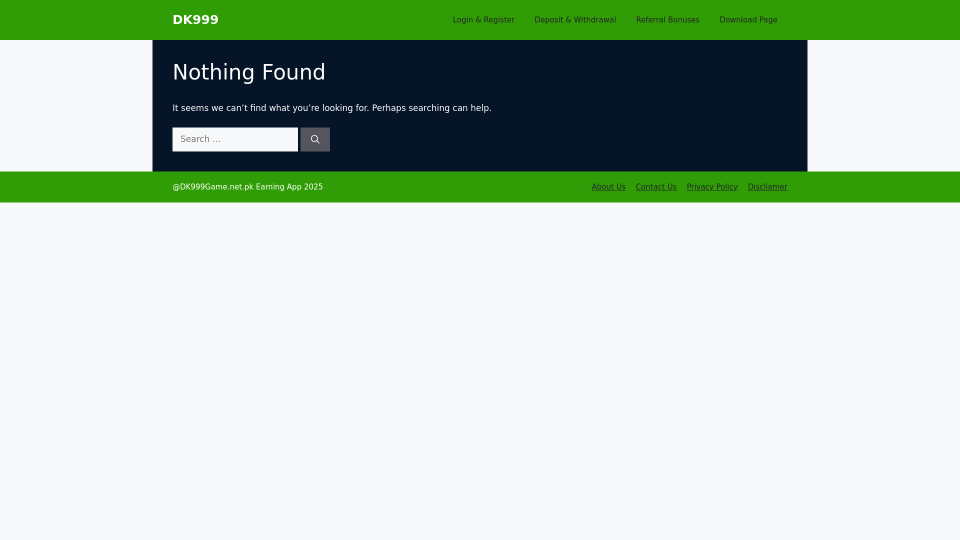 website screenshot of https://dk999game.net.pk/