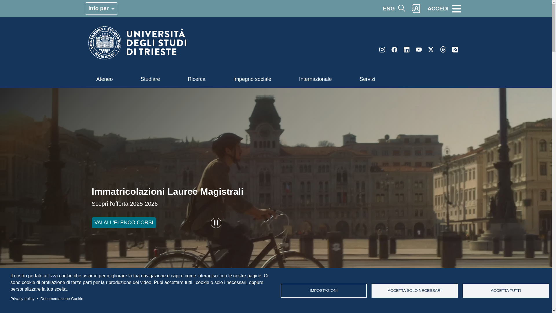 website screenshot of https://portale.units.it/