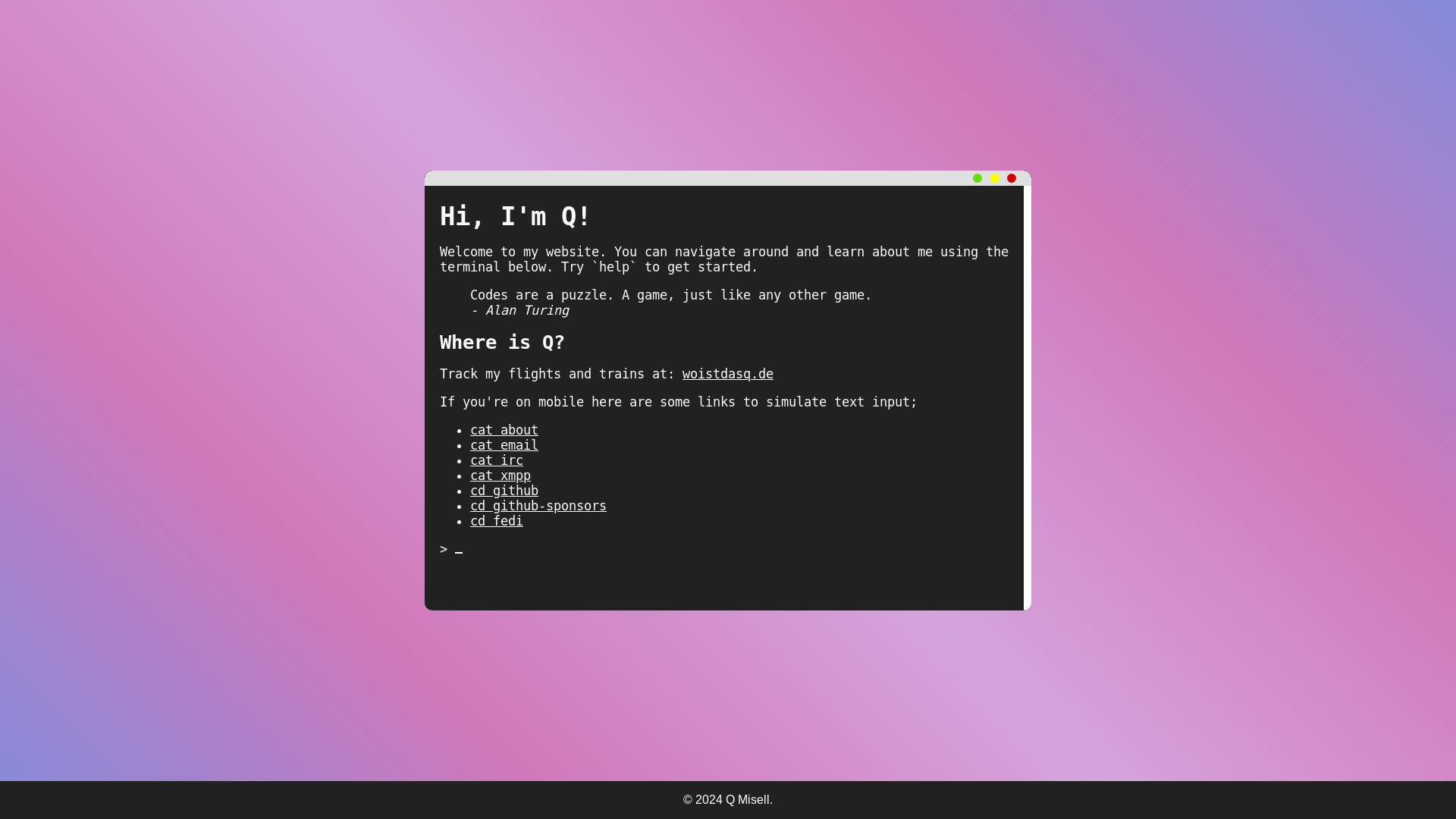 website screenshot of https://magicalcodewit.ch/