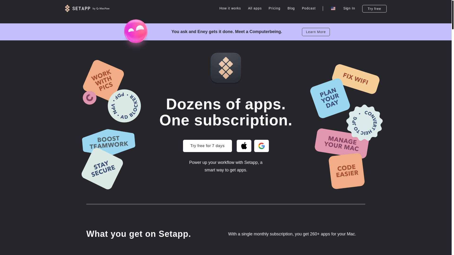 website screenshot of https://setapp.com/