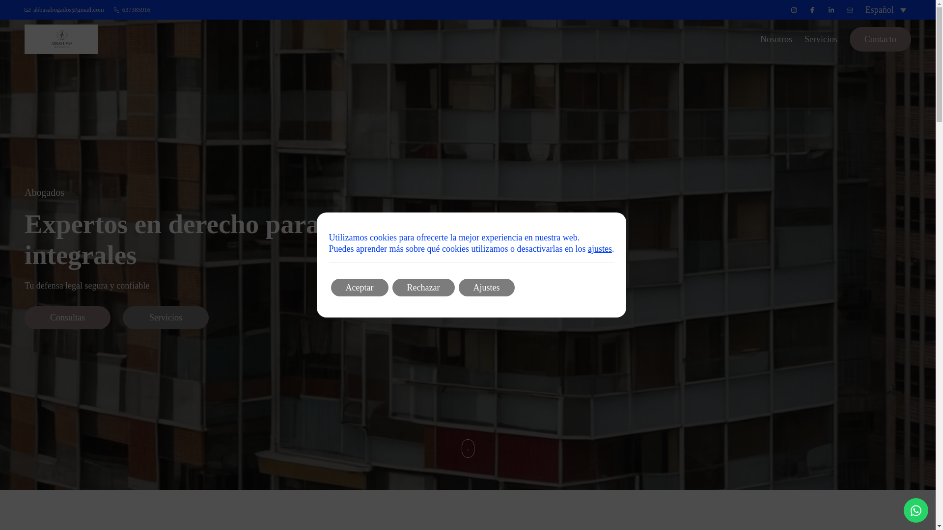 website screenshot of https://abbaslaws.es/