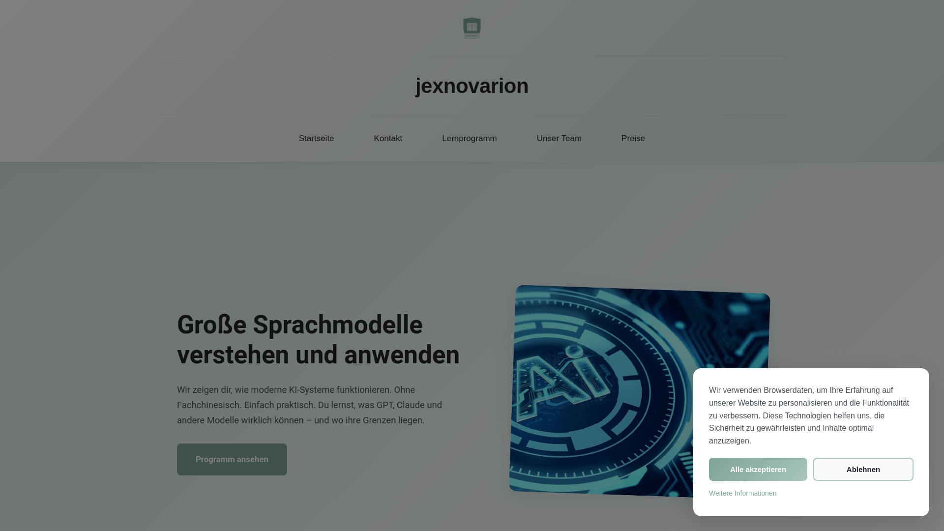 website screenshot of https://jexnovarion.com/