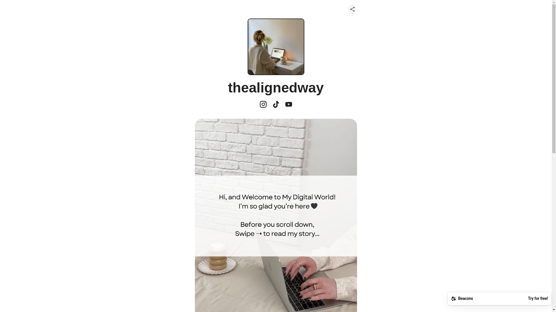 website screenshot of https://thealignedway.store/