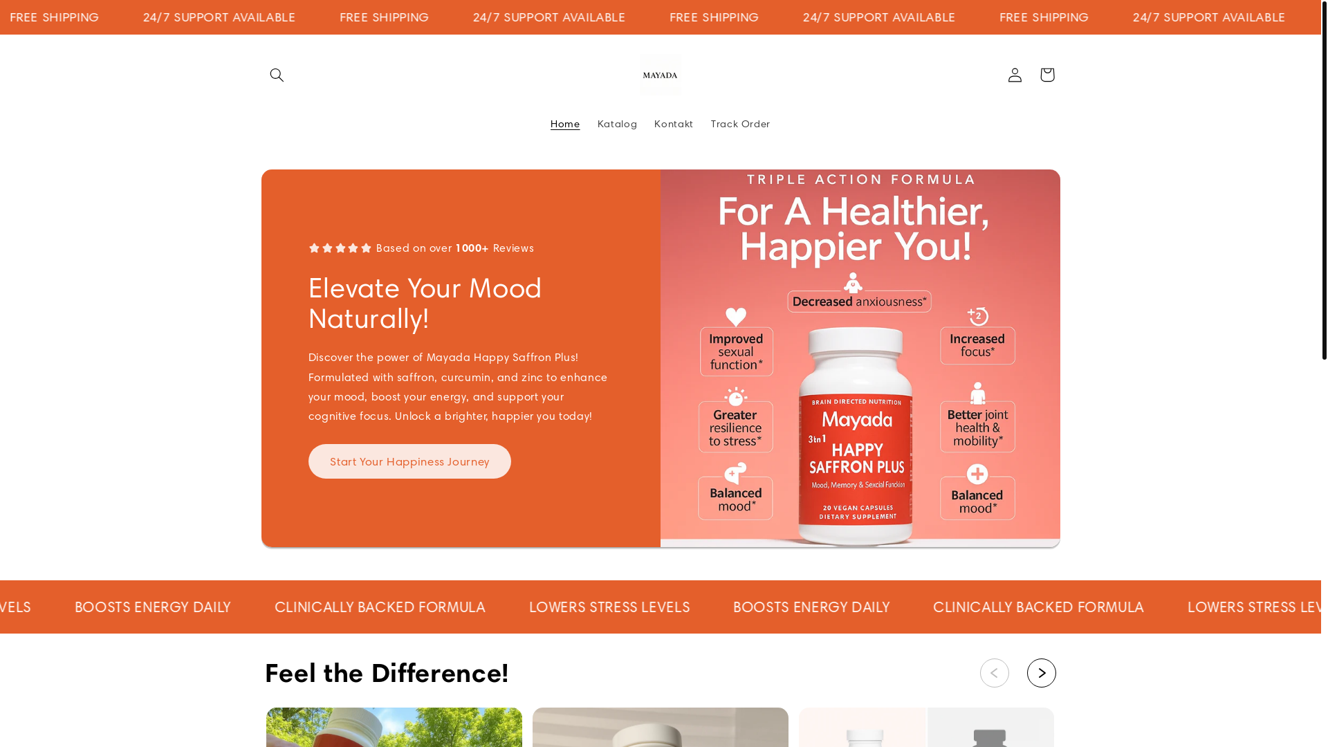 website screenshot of https://mayada.store/