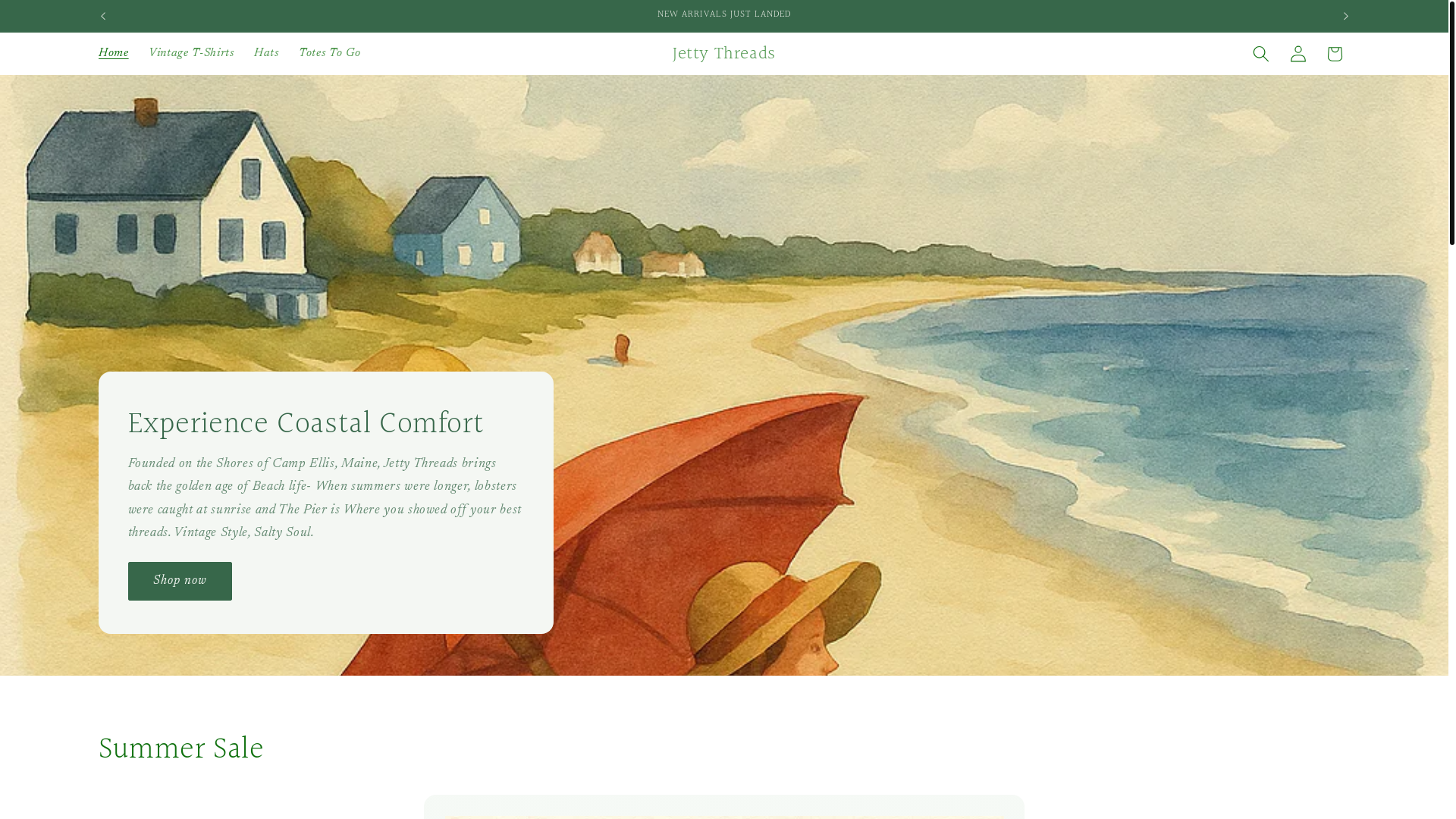 website screenshot of https://jettythreads.com/