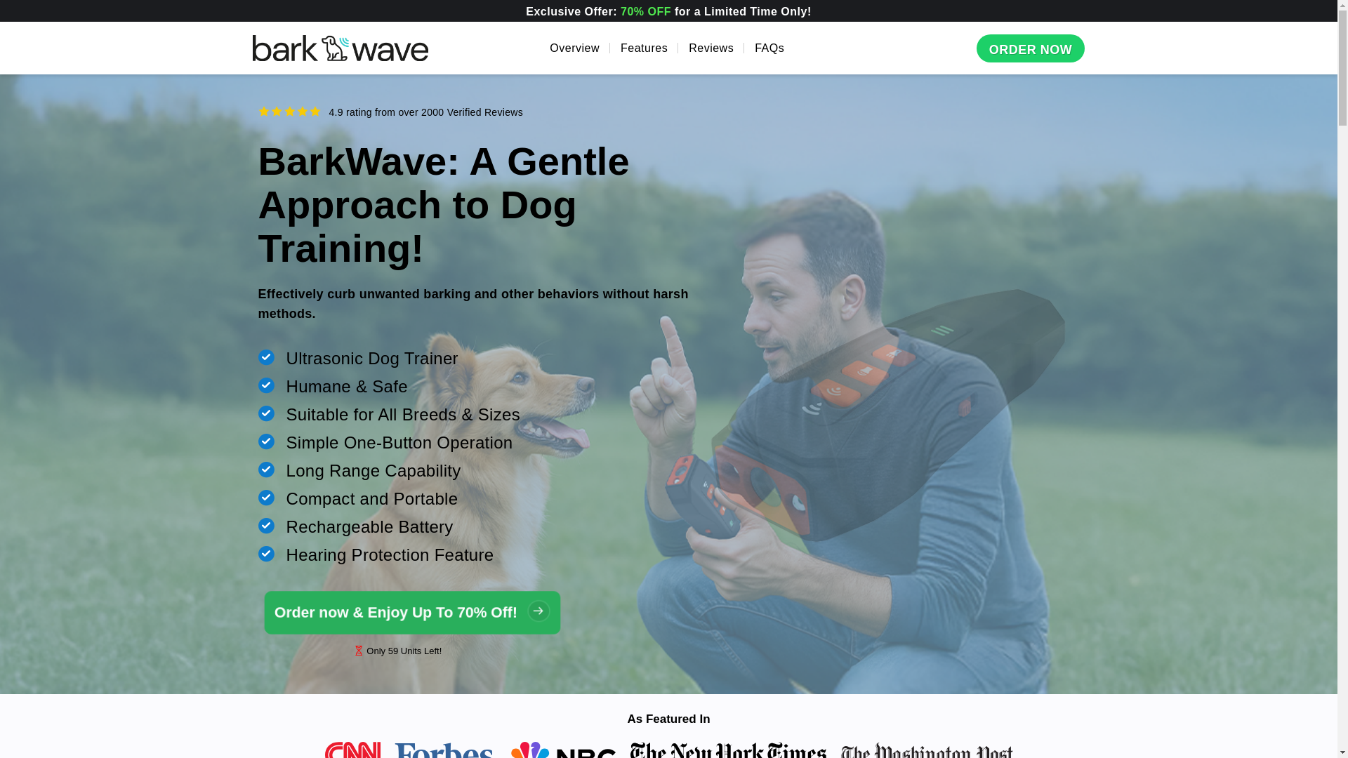 website screenshot of https://barkwavetrainer.com/