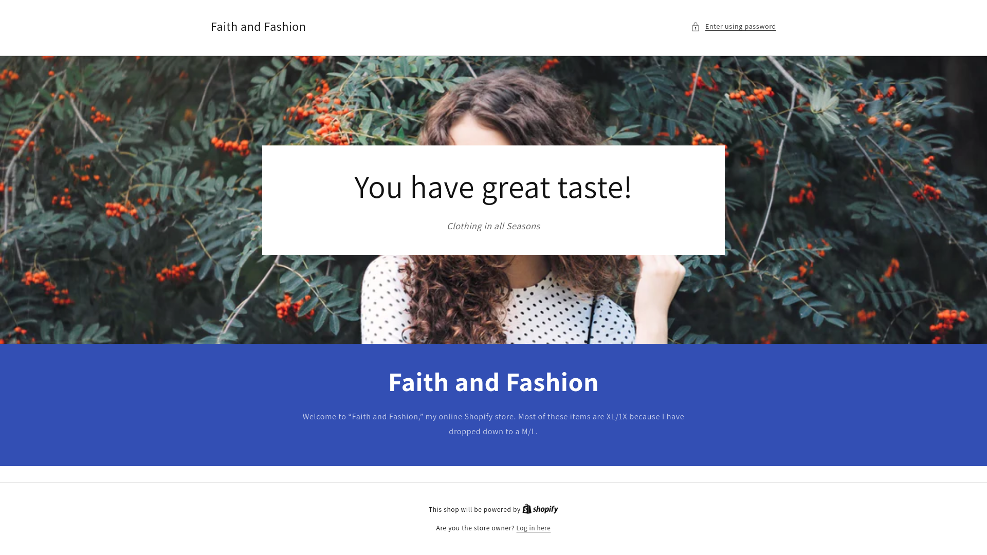 website screenshot of https://faithandfashion.com.co/