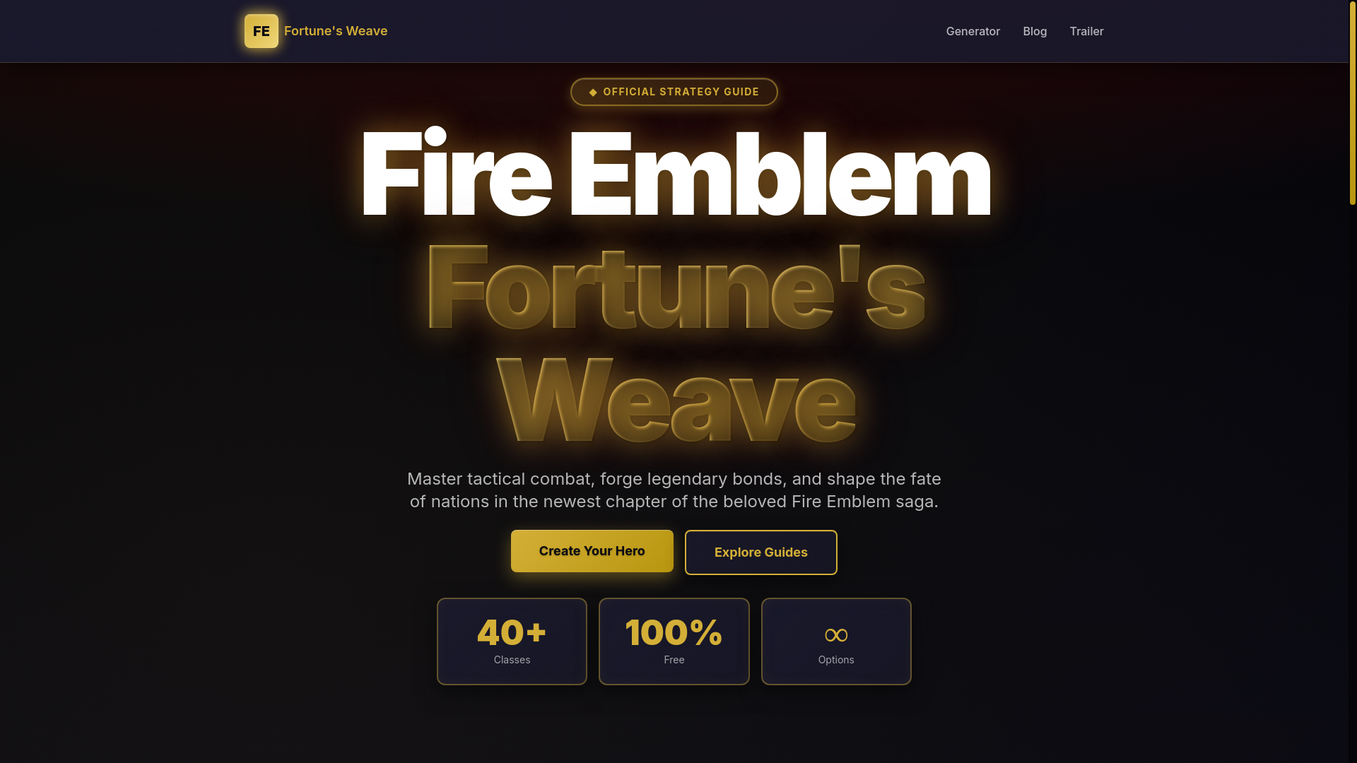 website screenshot of https://fireemblem.blog/