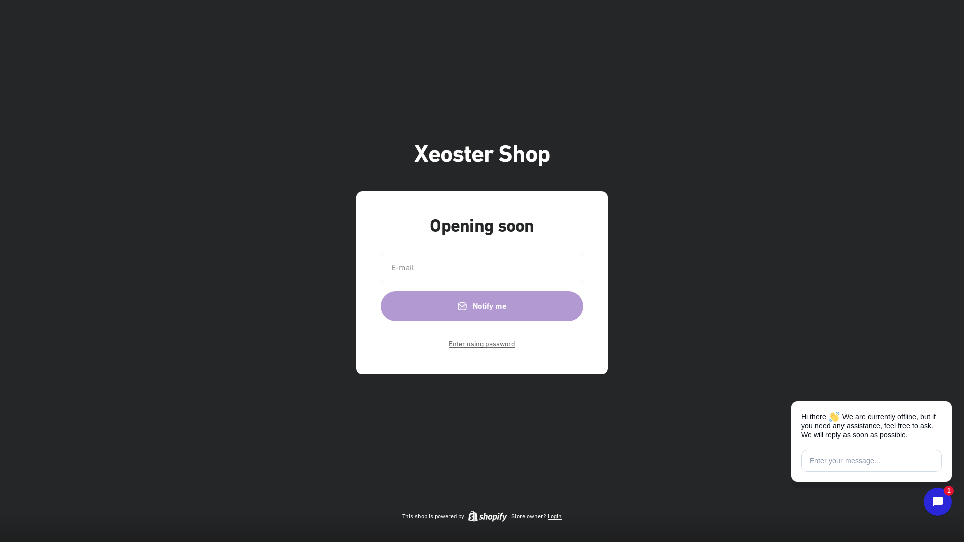 website screenshot of https://xeostershop.com/