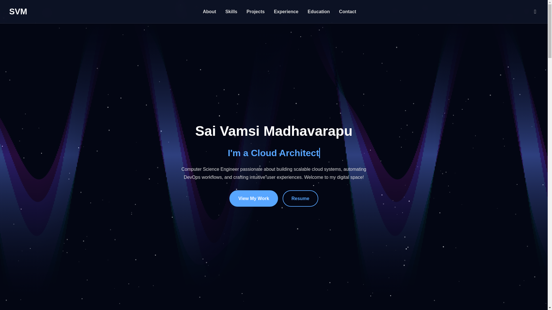 website screenshot of https://saivamsi.me/