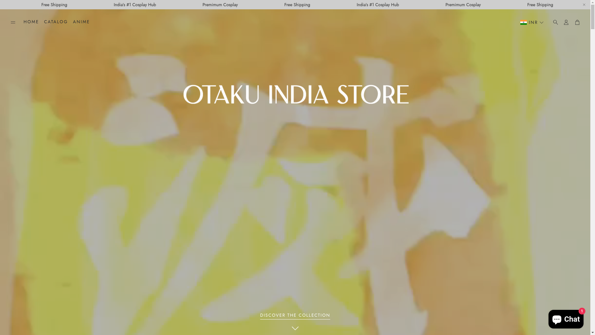 website screenshot of https://otakuindiastore.in/