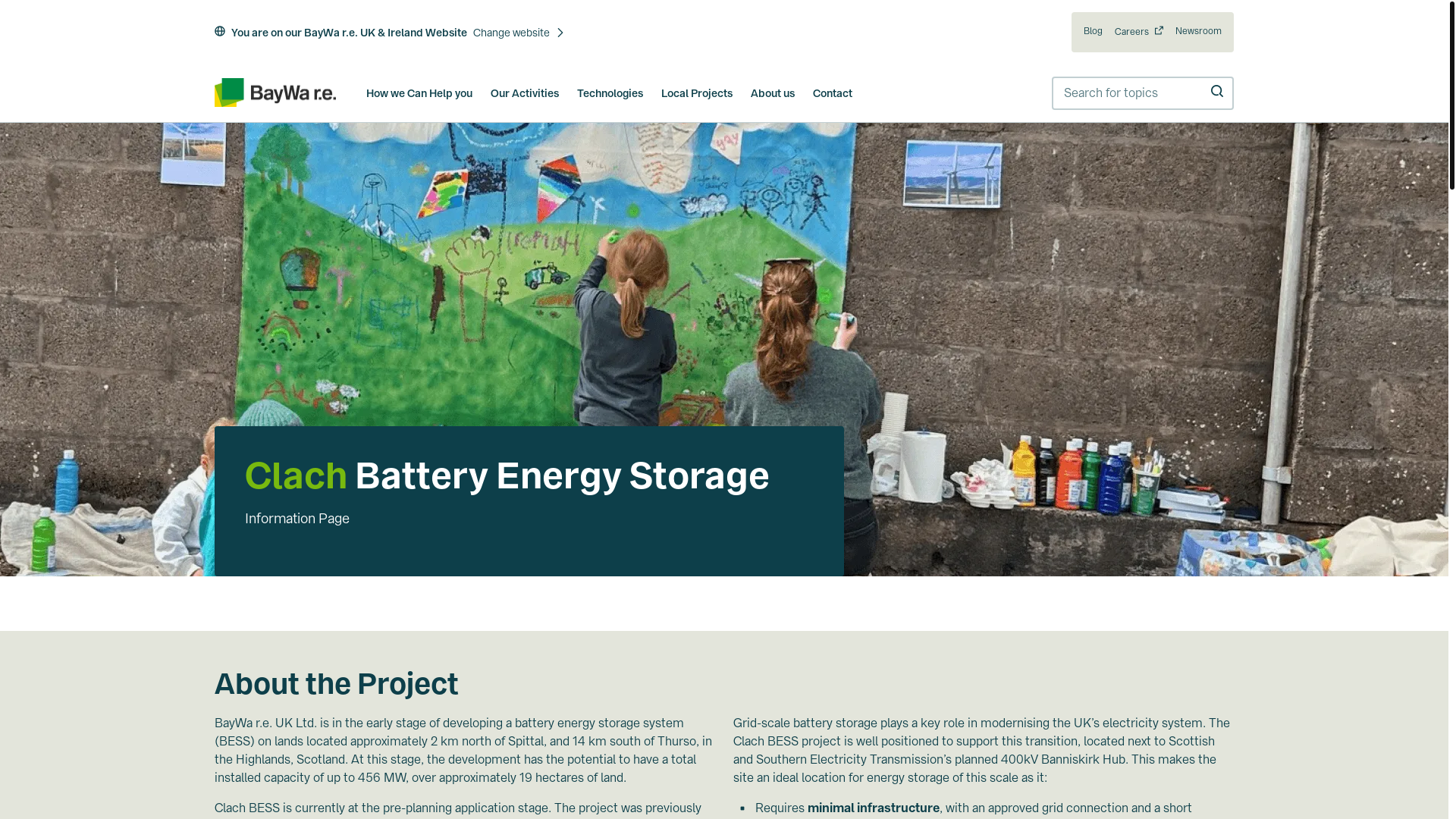 website screenshot of https://clach-bess.co.uk/