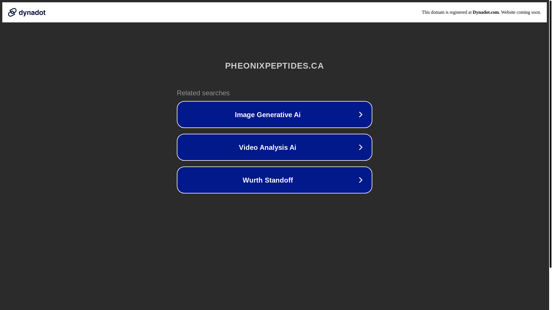 website screenshot of https://pheonixpeptides.ca/
