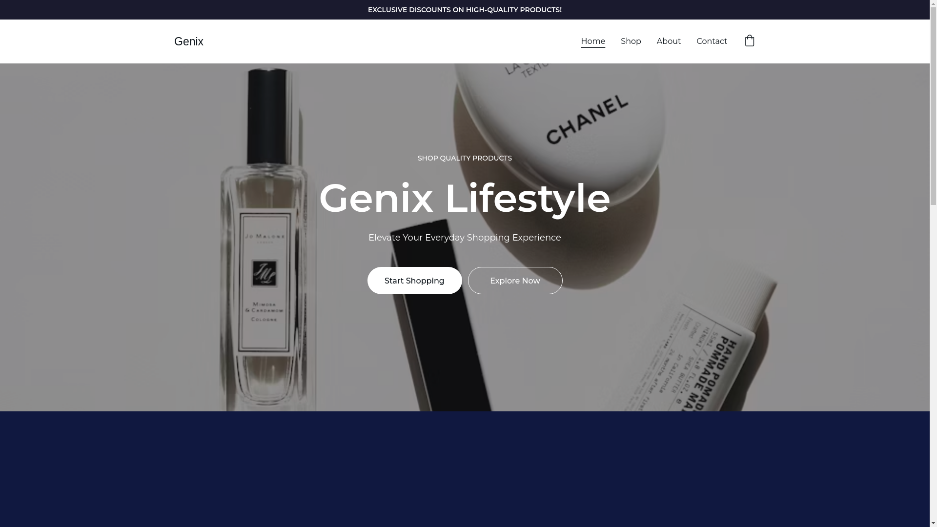 website screenshot of https://genixlifestyle.in/