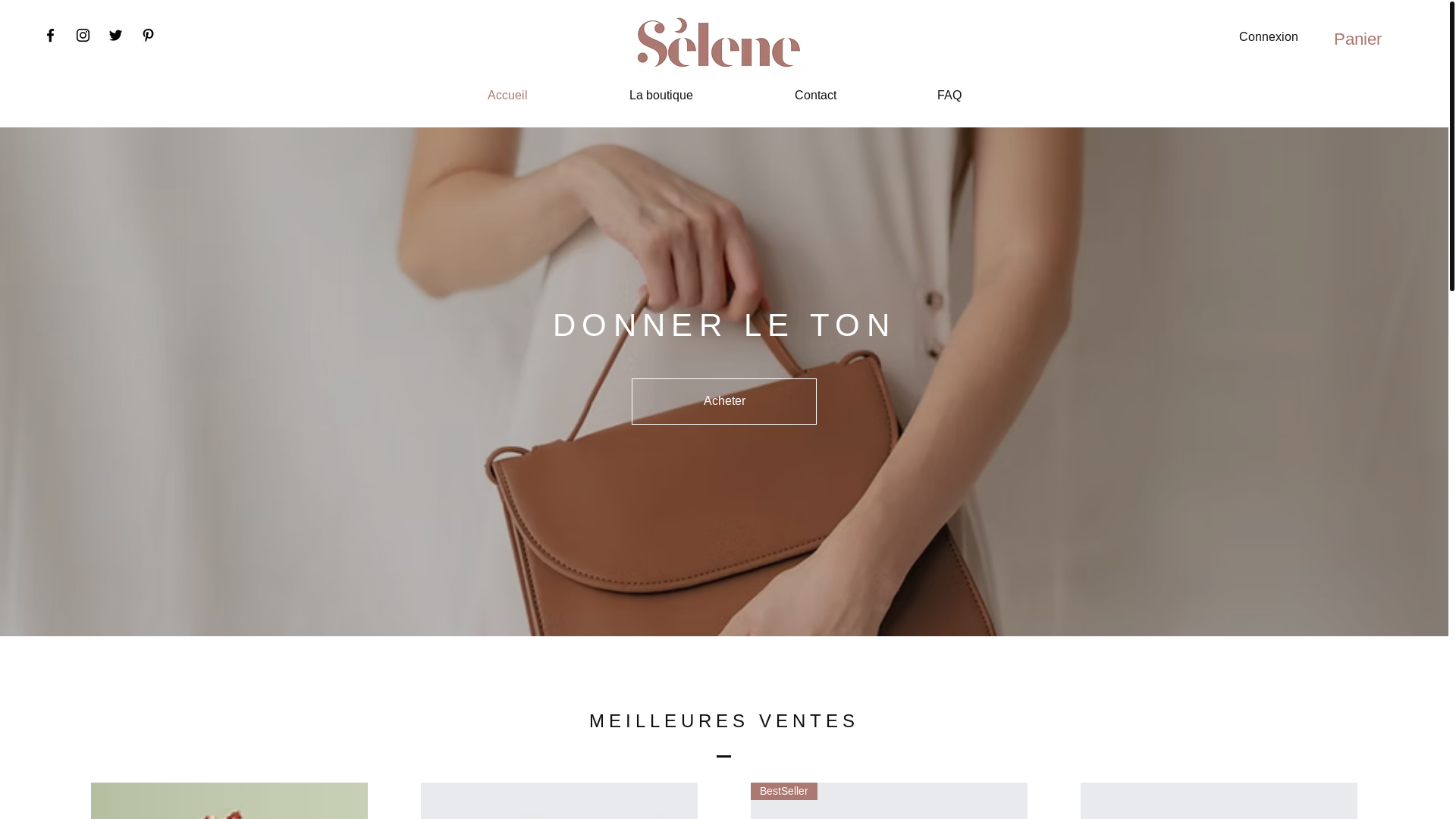 website screenshot of https://selenecollection.be/