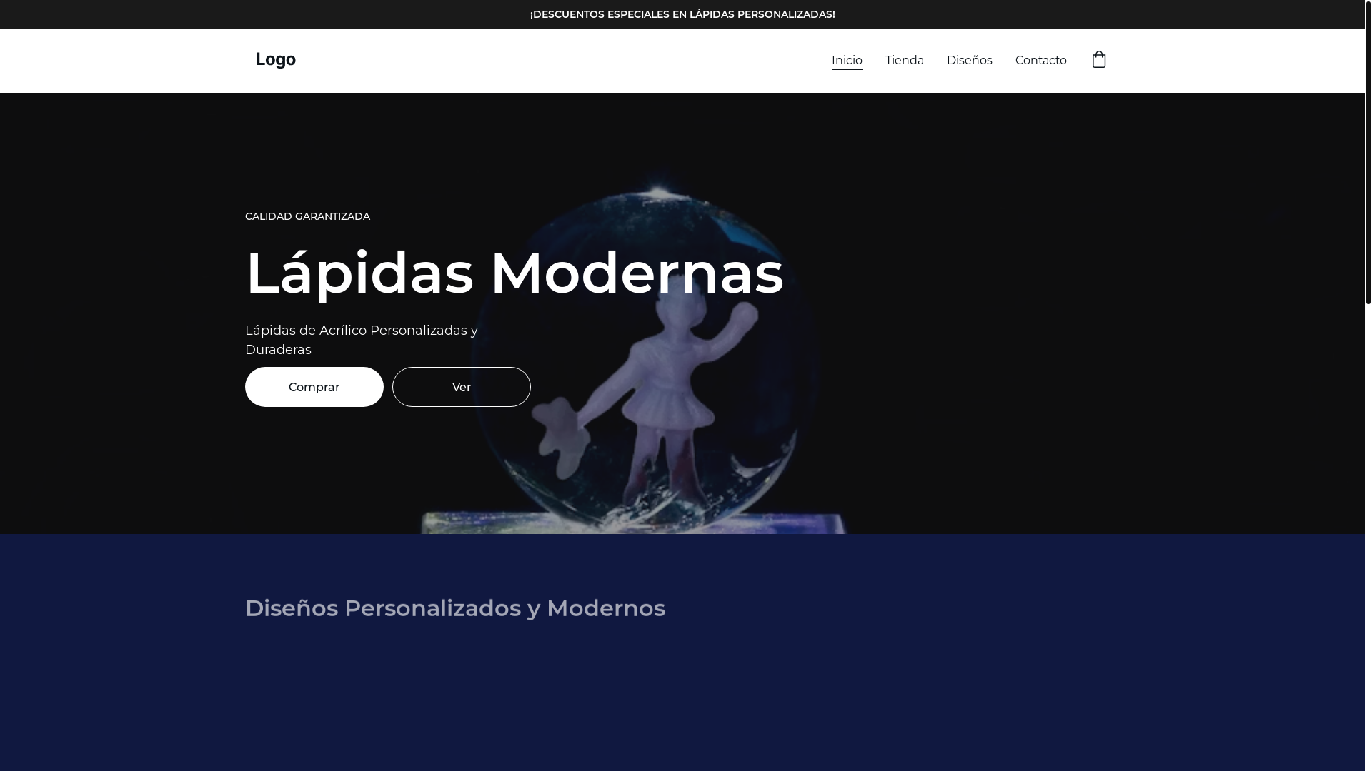 website screenshot of https://lapidasdeacrilico.com/